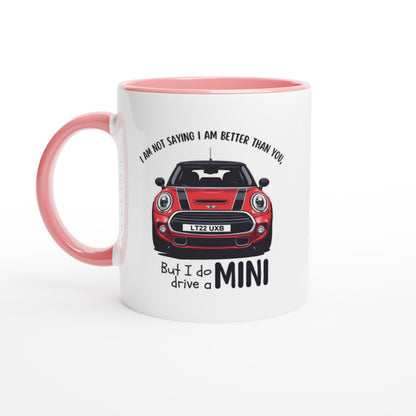 Cool Mini Cooper Mug - Funny Custom Car Gift - 11oz Ceramic Coffee Cup Ceramic Pink