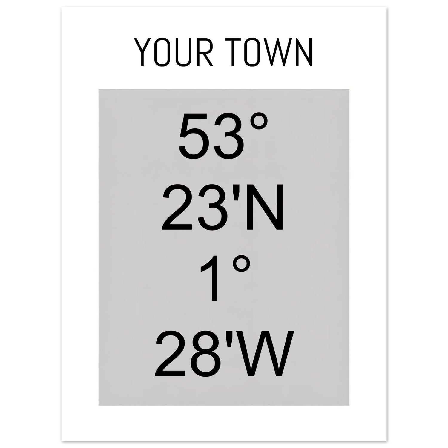 Personalized Map or Custom Location Coordinates Poster Print | Minimalist Unframed Wall Art Decor A3 A4 A5 30x40 cm 12x16″ Black and Grey