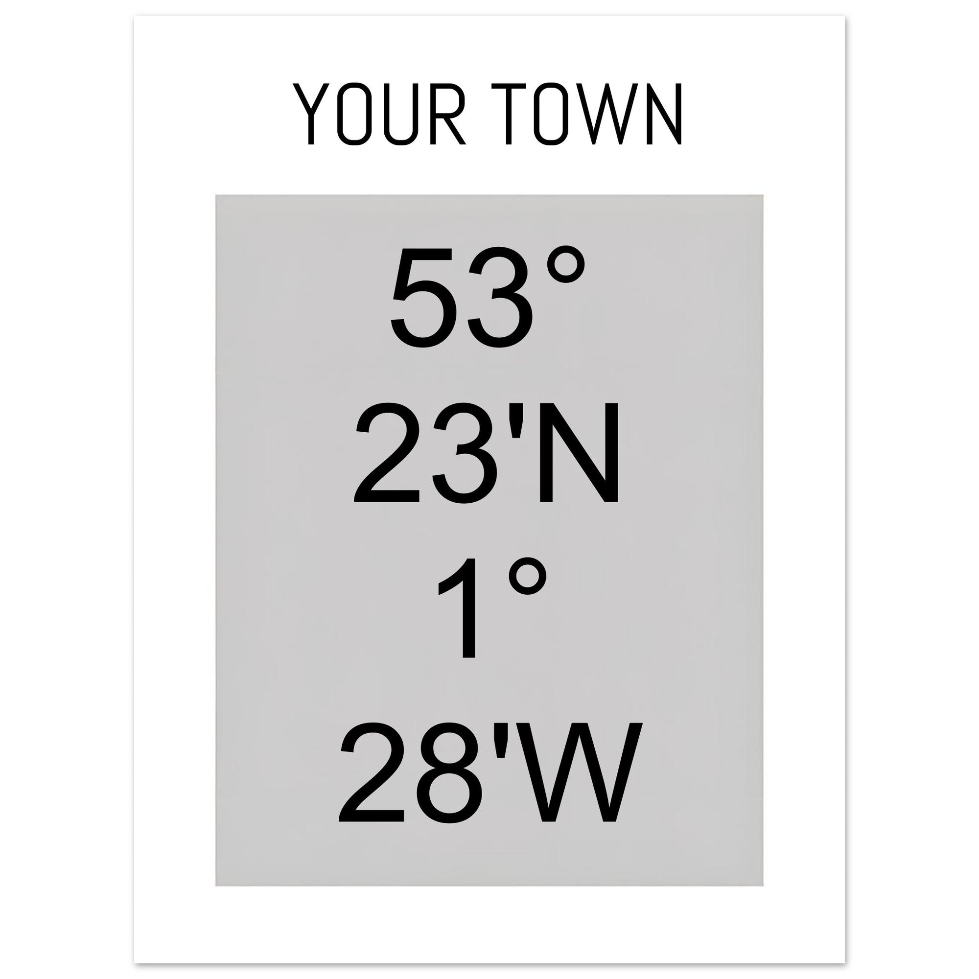 Personalized Map or Custom Location Coordinates Poster Print | Minimalist Unframed Wall Art Decor A3 A4 A5 30x40 cm 12x16″ Black and Grey