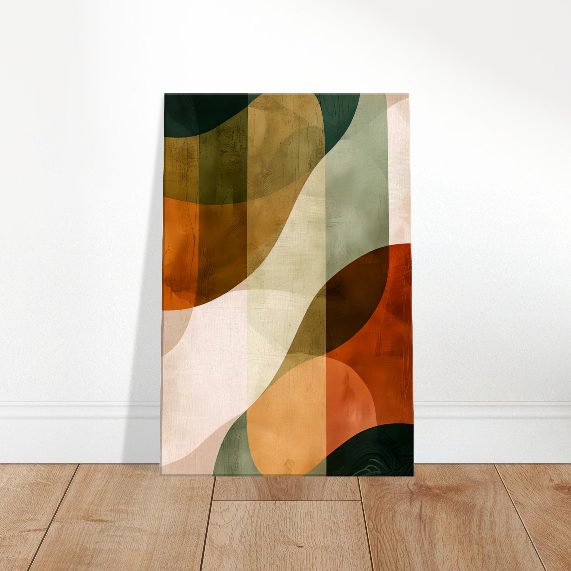 Autumn Currents – Abstract Earth Tone Flow Canvas Art