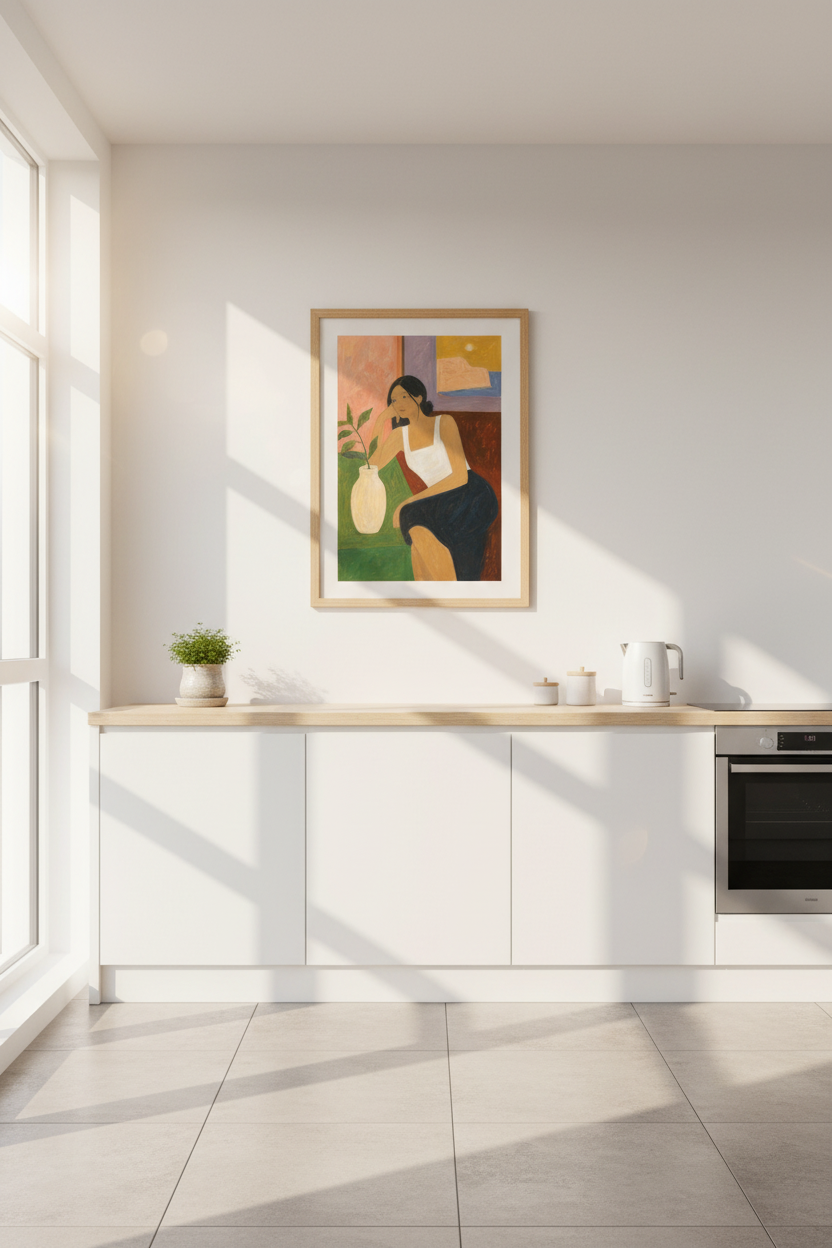 Abstract Portrait | Colorful Cozy Living Room Decor | Boho Poster