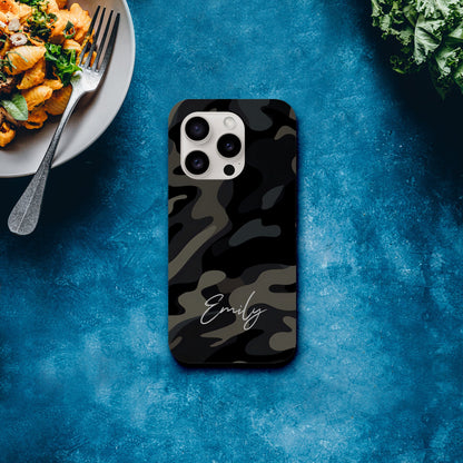 Personalized Camouflage iPhone Case - Tough Double-Layered Protection Cover iPhone 15 Pro