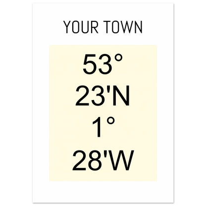 Personalized Map or Custom Location Coordinates Poster Print | Minimalist Unframed Wall Art Decor A3 A4 A5 A2 (42 x 59.4 cm) Beige and Black