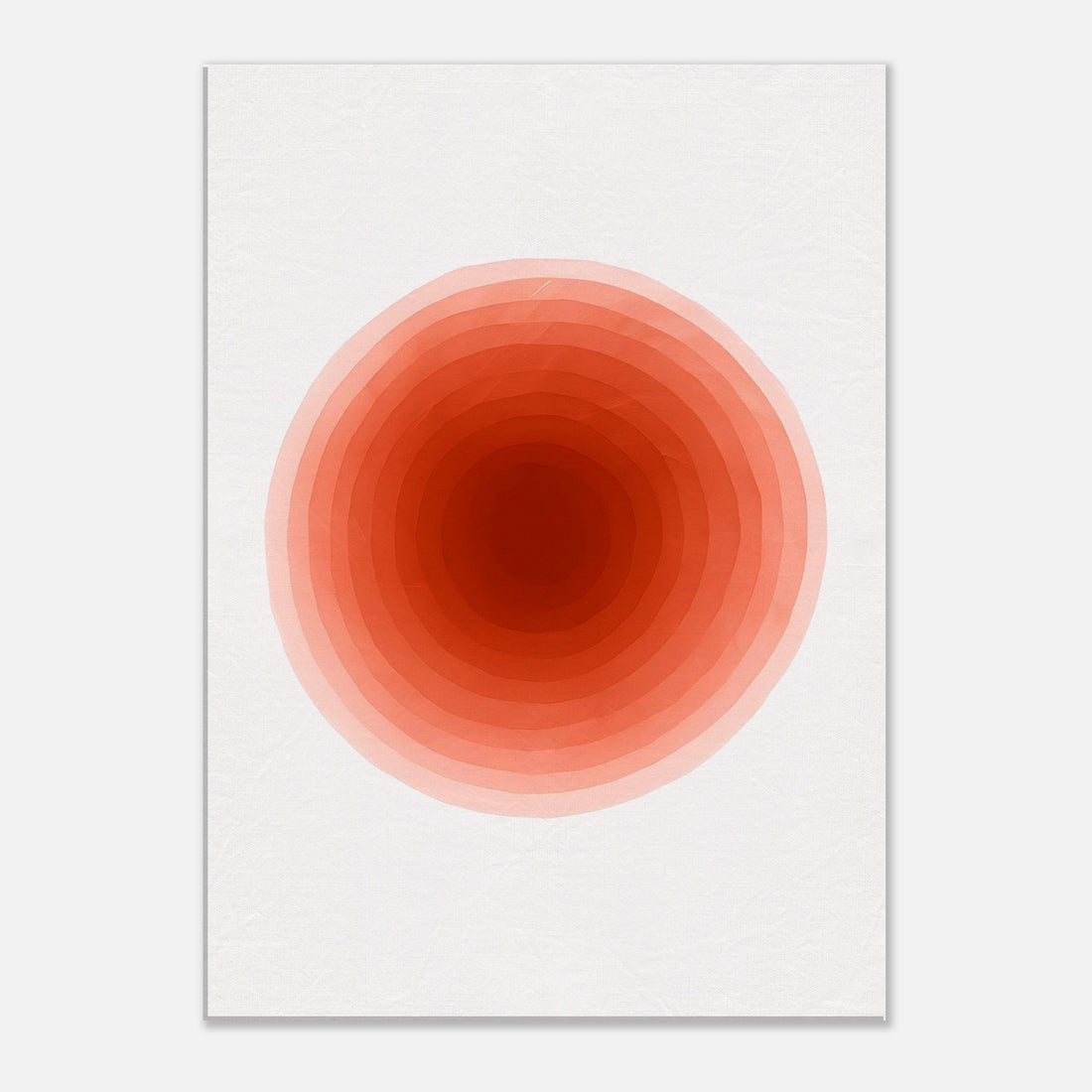 Crimson Pulse – Abstract Red Watercolor Circle Print - Slim Canvas - Wall Art