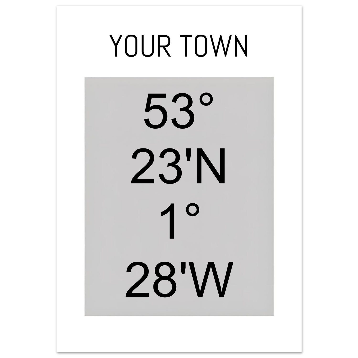 Personalized Map or Custom Location Coordinates Poster Print | Minimalist Unframed Wall Art Decor A3 A4 A5 A3 (29.7 x 42 cm) Black and Grey