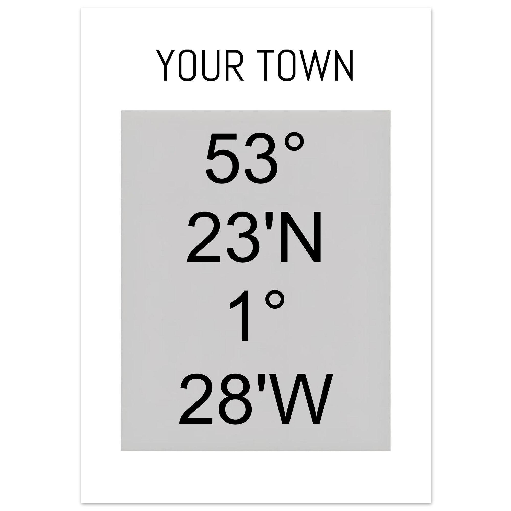 Personalized Map or Custom Location Coordinates Poster Print | Minimalist Unframed Wall Art Decor A3 A4 A5 A3 (29.7 x 42 cm) Black and Grey