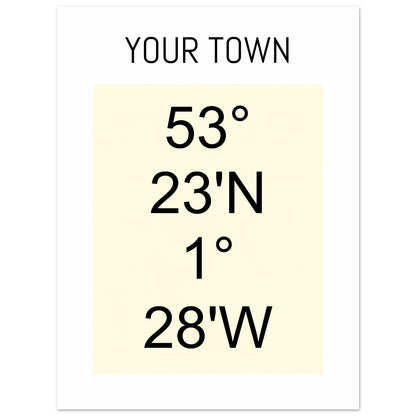 Personalized Map or Custom Location Coordinates Poster Print | Minimalist Unframed Wall Art Decor A3 A4 A5 60x80 cm 24x32″ Beige and Black