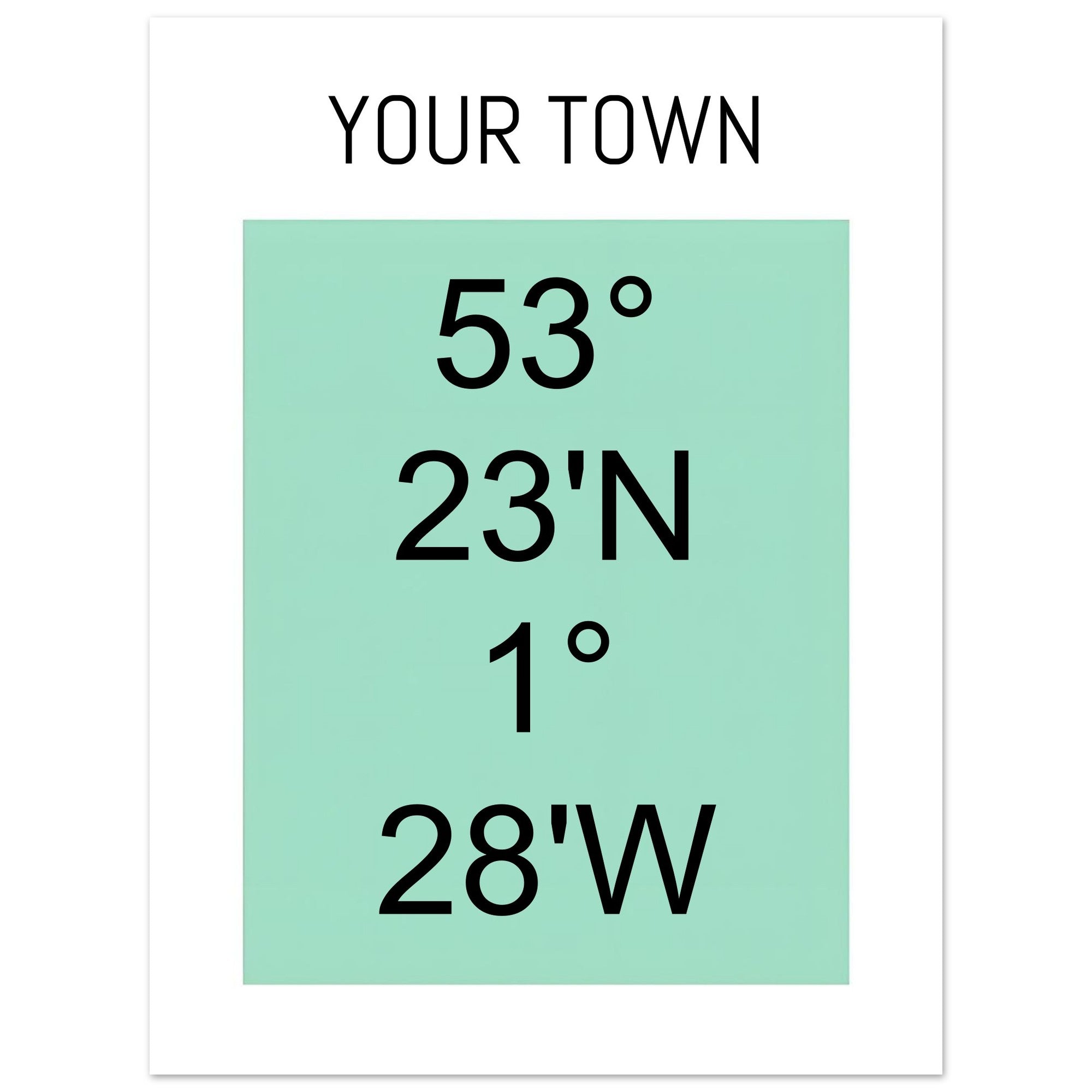Personalized Map or Custom Location Coordinates Poster Print | Minimalist Unframed Wall Art Decor A3 A4 A5 45x60 cm 18x24″ Black and Green