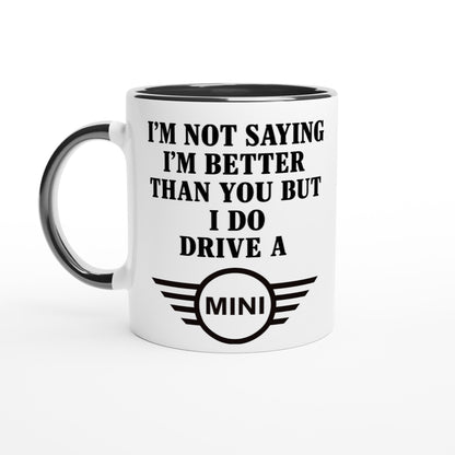 Funny Mini Mug - 11oz Car Driver Gift, Bold Statement Coffee Cup in multiple colors Ceramic Black