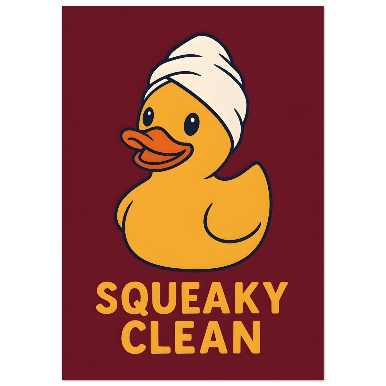 Squeaky Clean Poster - Fun Bathroom Art - Perfect for Home Decor 70x100 cm 28x40″ Red