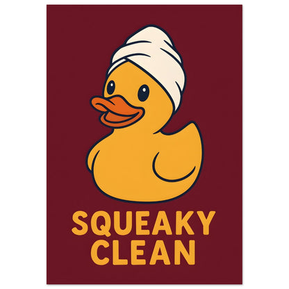 Squeaky Clean Poster - Fun Bathroom Art - Perfect for Home Decor 70x100 cm 28x40″ Red