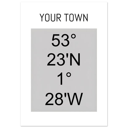 Personalized Map or Custom Location Coordinates Poster Print | Minimalist Unframed Wall Art Decor A3 A4 A5
