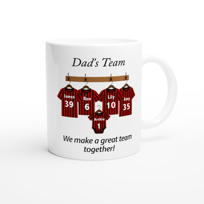 Personalized Dad Team Mug - Unique Football Fan Gift for Baby Announcement or Christmas