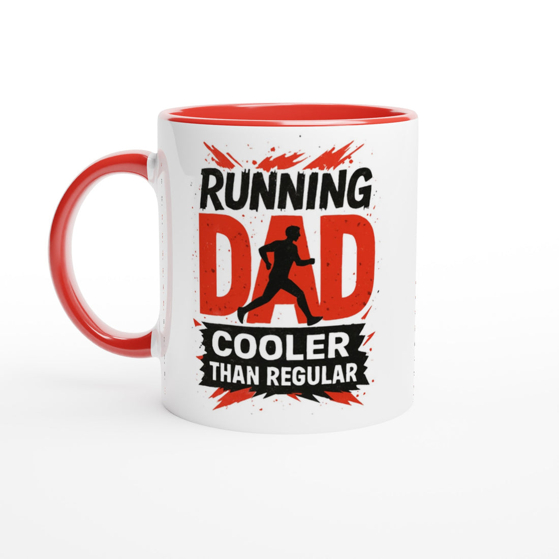 Running Dad Mug - Cooler than Regular Dad | 11oz Gift for Runners Ceramic Red