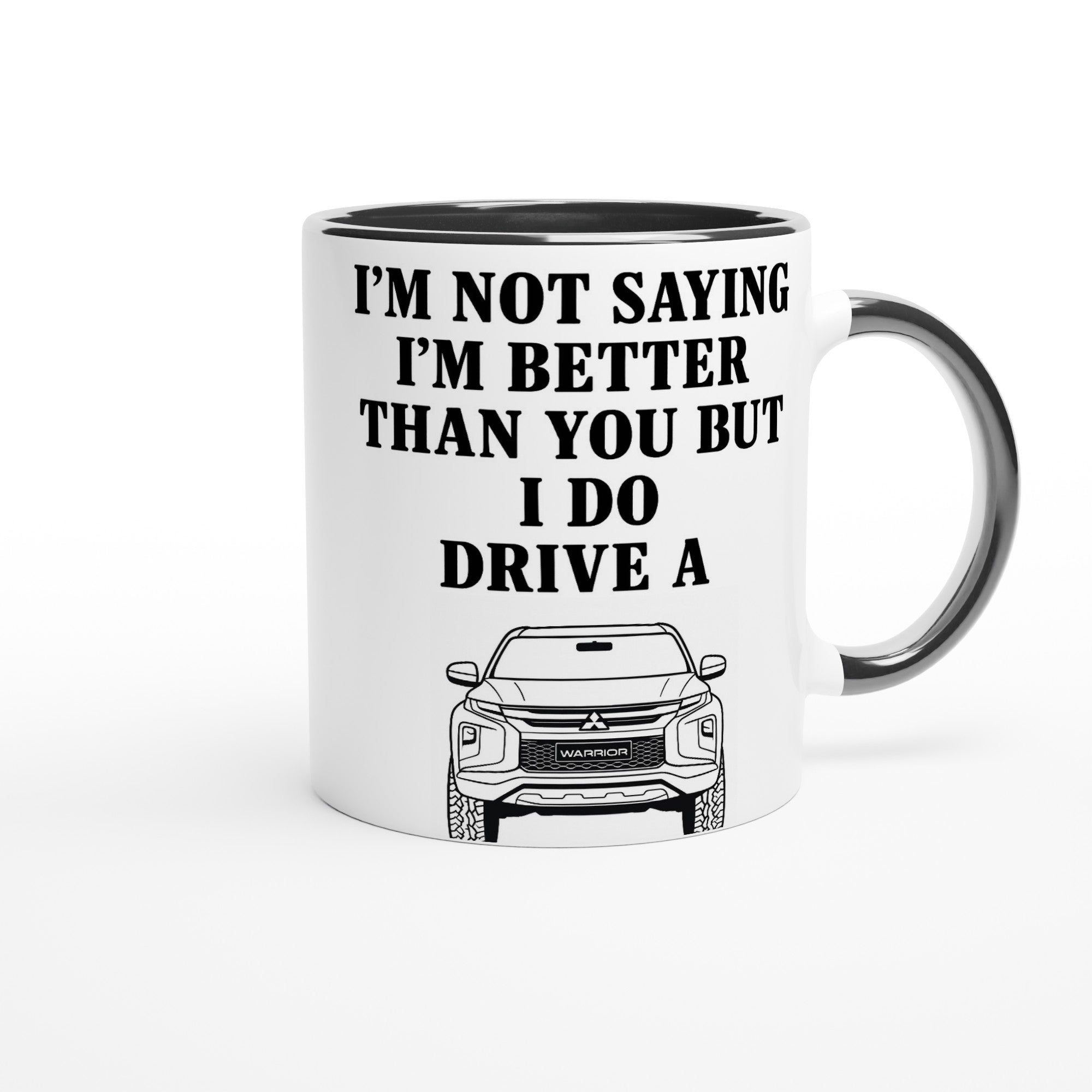 Funny Warrior Mug – 11oz Luxury Car Driver Gift, Bold Statement Coffee Cup, Mitsubishi Lover Gift for Him or Her