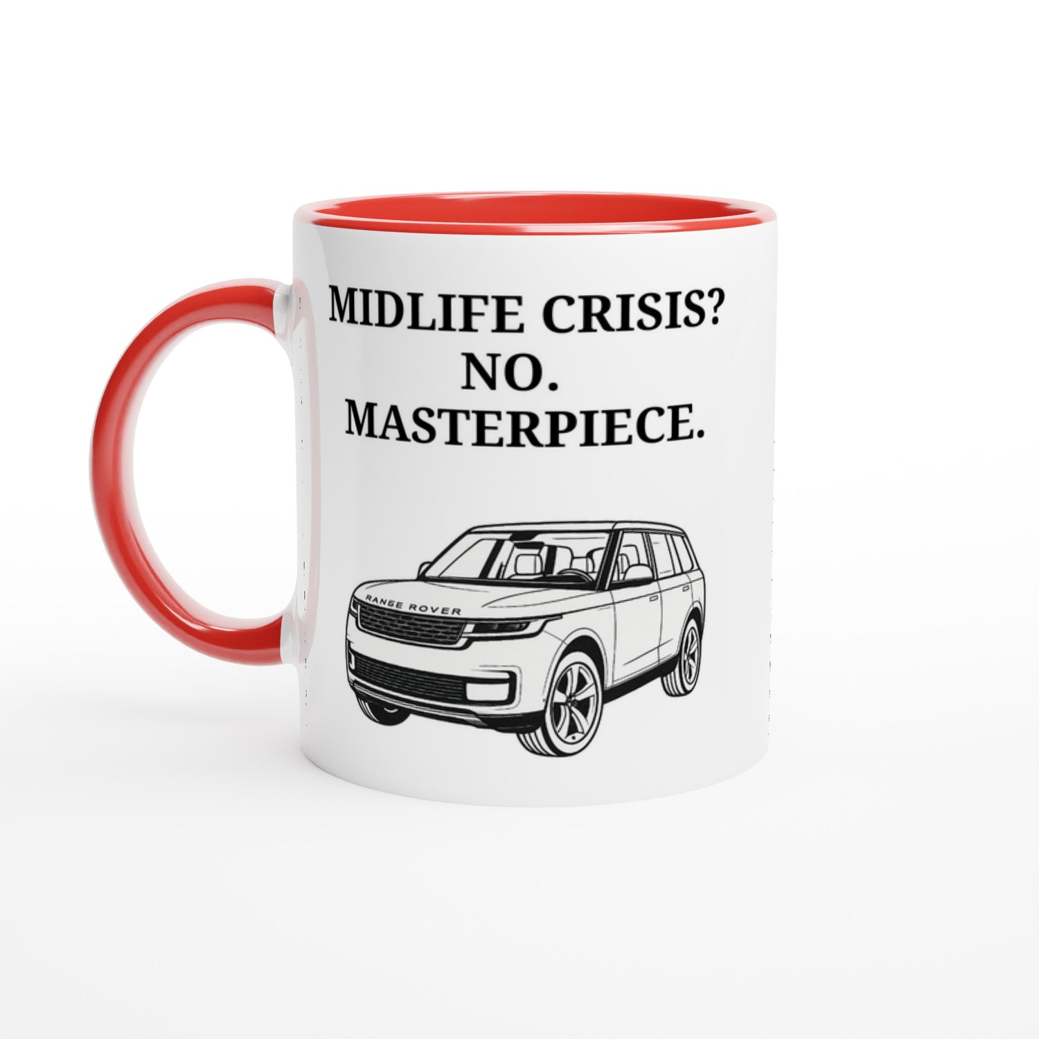 Funny Range Rover Mug – 11oz Luxury Car Driver Gift, Bold Statement Coffee Cup, Land Rover, Range Rover Gen 3 Lover Gift for Him or Her Ceramic Red