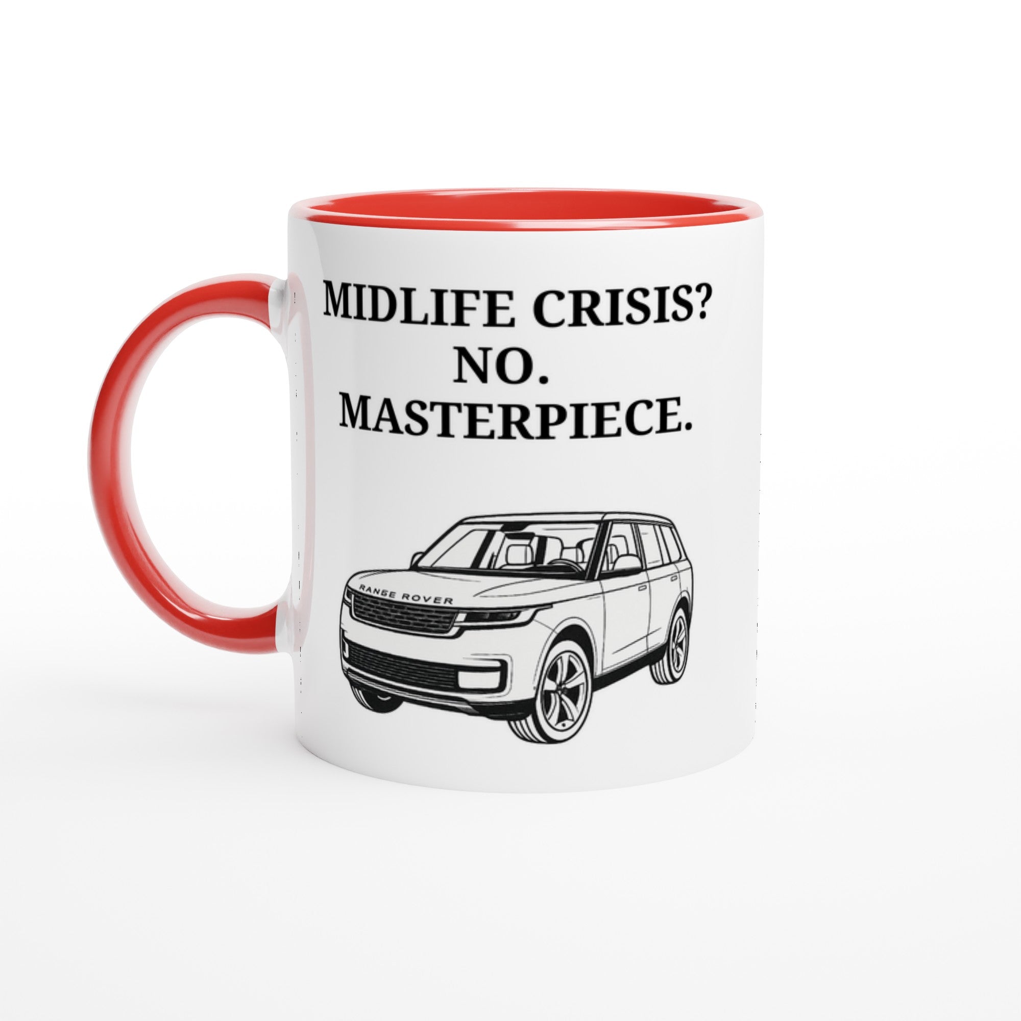 Funny Range Rover Mug – 11oz Luxury Car Driver Gift, Bold Statement Coffee Cup, Land Rover, Range Rover Gen 3 Lover Gift for Him or Her Ceramic Red
