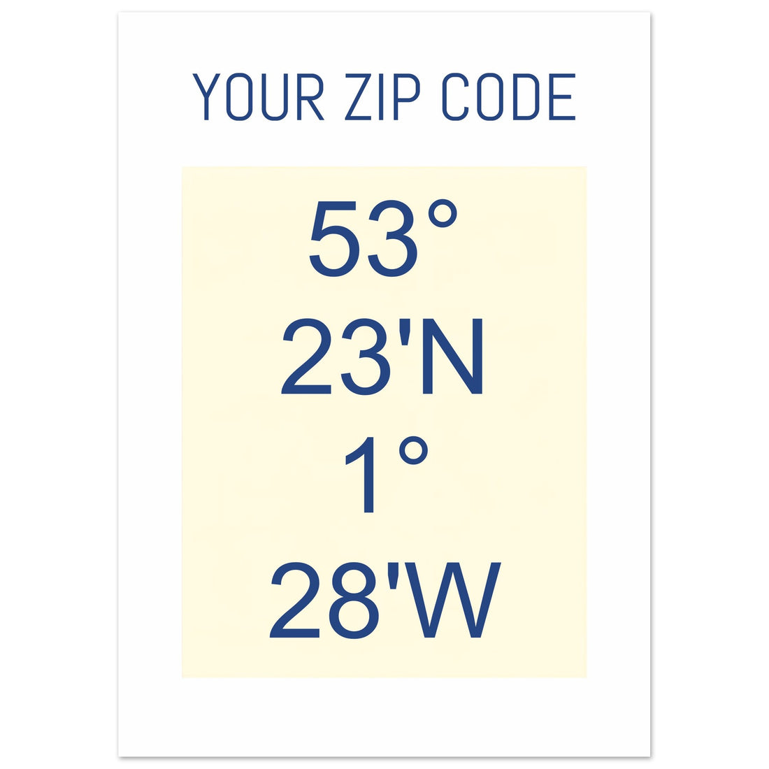 Personalized ZIP Code Coordinates Poster - Custom Location Map Wall Art 50x70 cm 20x28″ Beige and Black