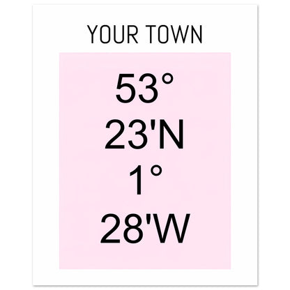 Personalized Map or Custom Location Coordinates Poster Print | Minimalist Unframed Wall Art Decor A3 A4 A5