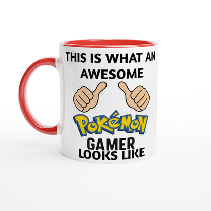 Pokémon Gamer Mug – Funny Gift for Nintendo Fans – This Is What an Awesome Pokémon Gamer Looks Like – 11oz Coffee Cup for Kids &amp; Teens Ceramic Red