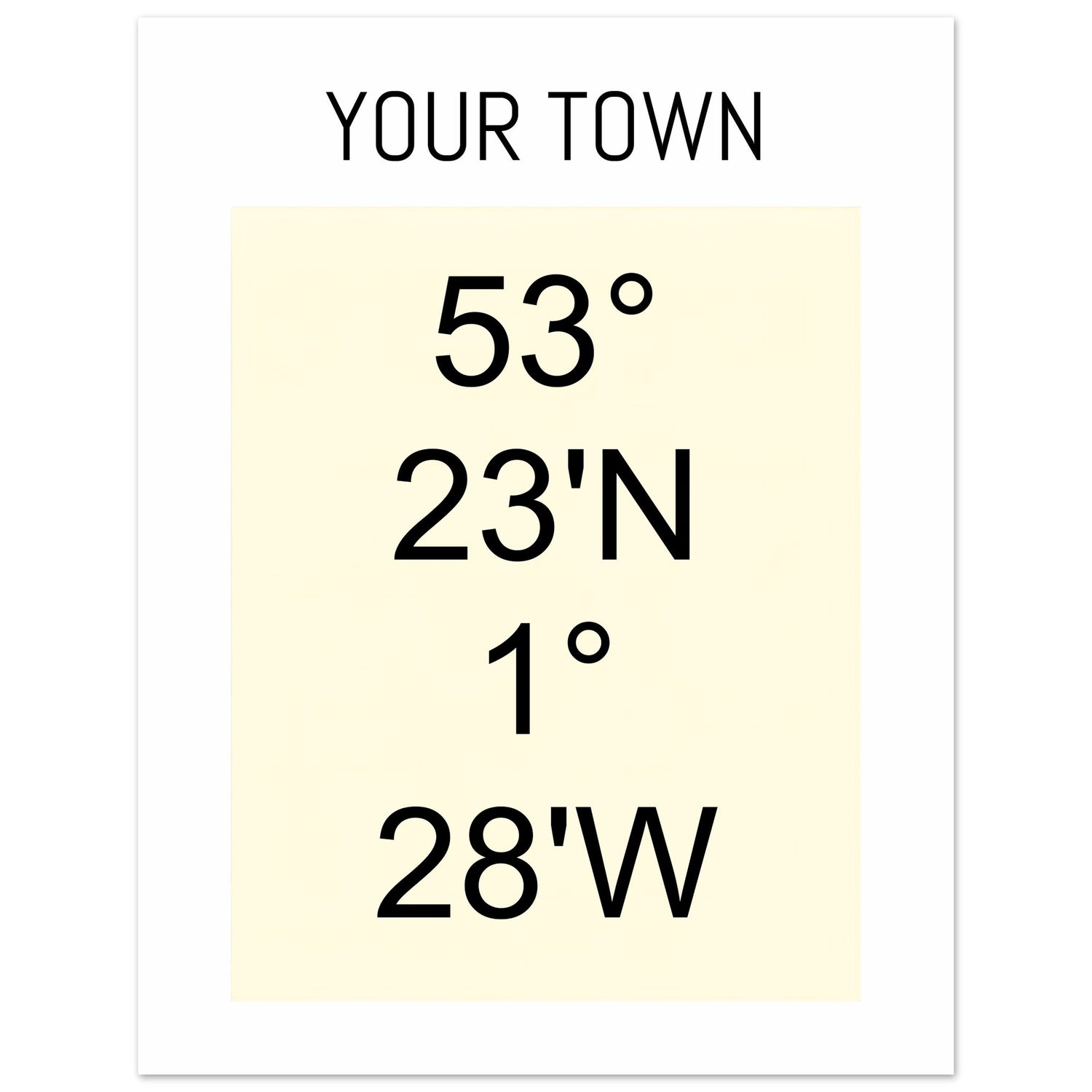 Personalized Map or Custom Location Coordinates Poster Print | Minimalist Unframed Wall Art Decor A3 A4 A5 27x35 cm 11x14″ Beige and Black
