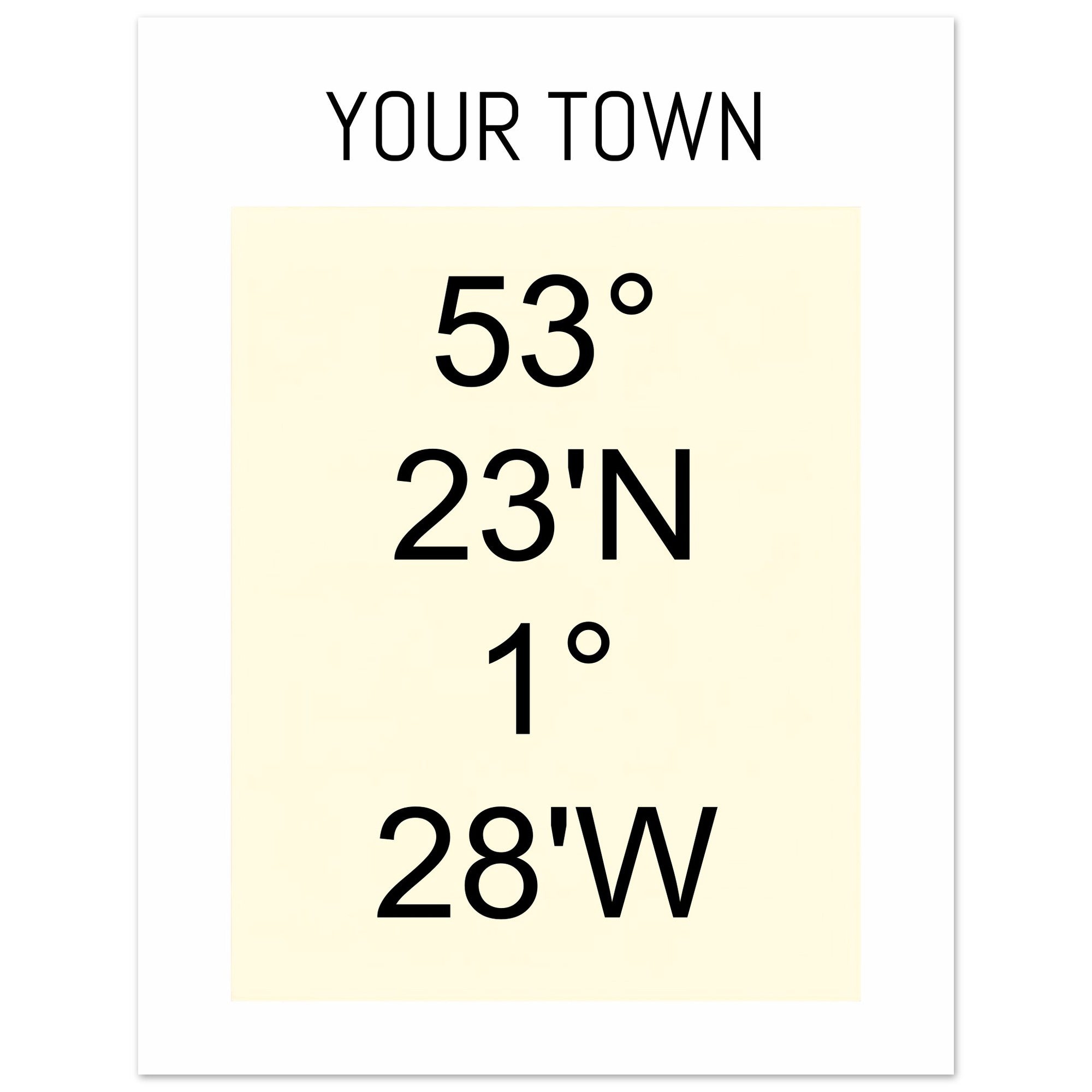 Personalized Map or Custom Location Coordinates Poster Print | Minimalist Unframed Wall Art Decor A3 A4 A5 27x35 cm 11x14″ Beige and Black