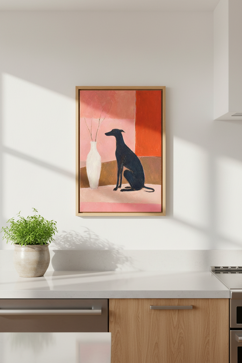black-greyhound-dog-pink-orange-kitchen-cd845b.png