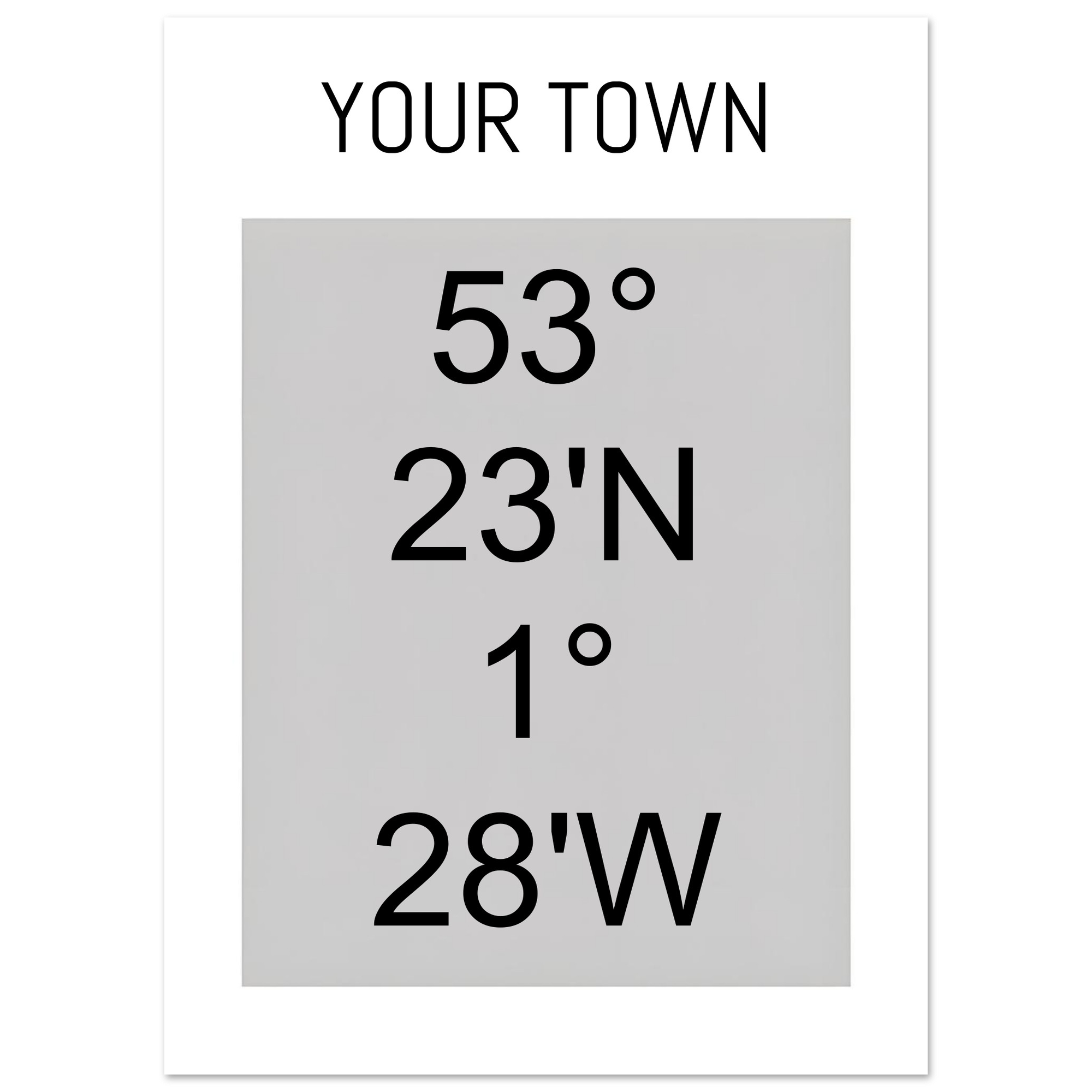 Personalized Map or Custom Location Coordinates Poster Print | Minimalist Unframed Wall Art Decor A3 A4 A5