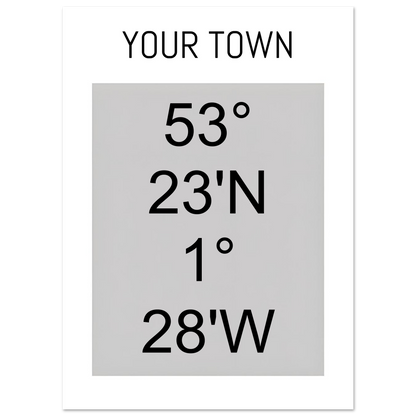 Personalized Map or Custom Location Coordinates Poster Print | Minimalist Unframed Wall Art Decor A3 A4 A5