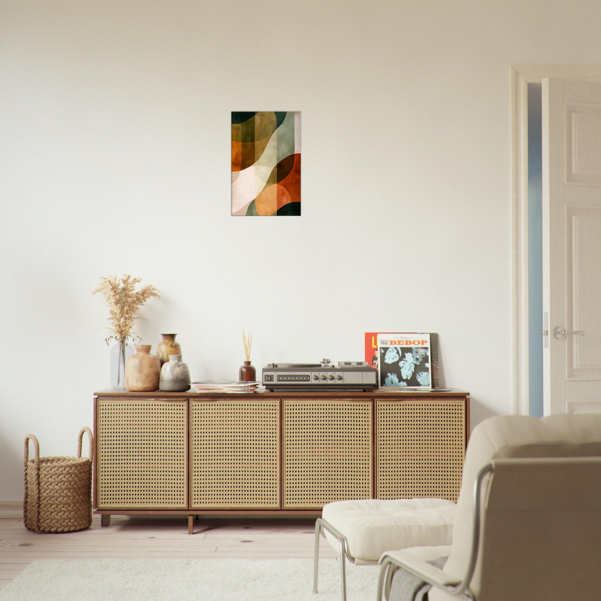 Autumn Currents – Abstract Earth Tone Flow Canvas Art