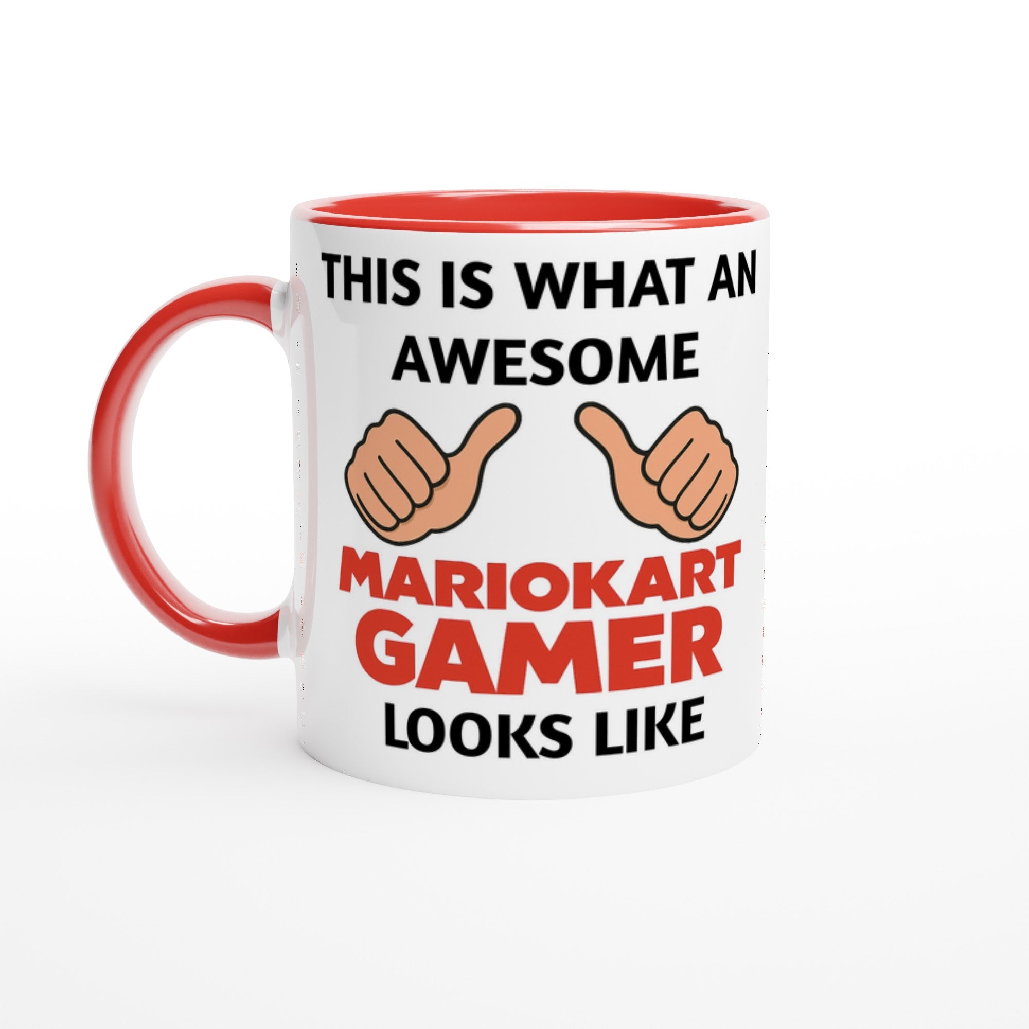 Mario Kart Gamer Mug – 11oz Coffee Cup Gift for Nintendo Fans Ceramic Red
