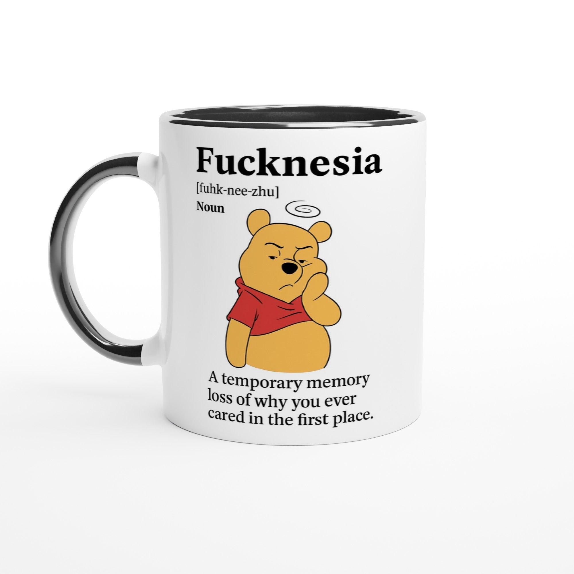 Funny "F*cknesia" Definition Mug – 11oz Sarcastic Coffee Cup – Temporary Memory Loss Joke – Office Humor Gift for Coworkers or Friends Ceramic Black