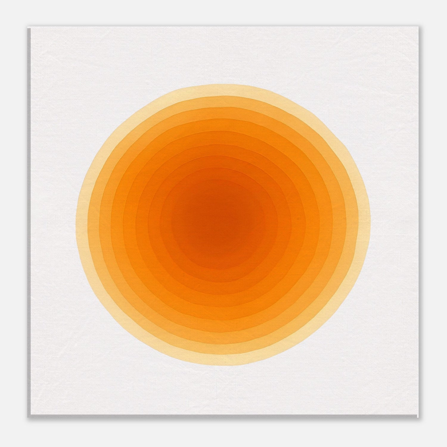 Solar Bloom - Radiant Orange Canvas - Abstract Watercolor Spiral Art Print - Slim Canvas - Wall Art 40x40 cm 16x16″