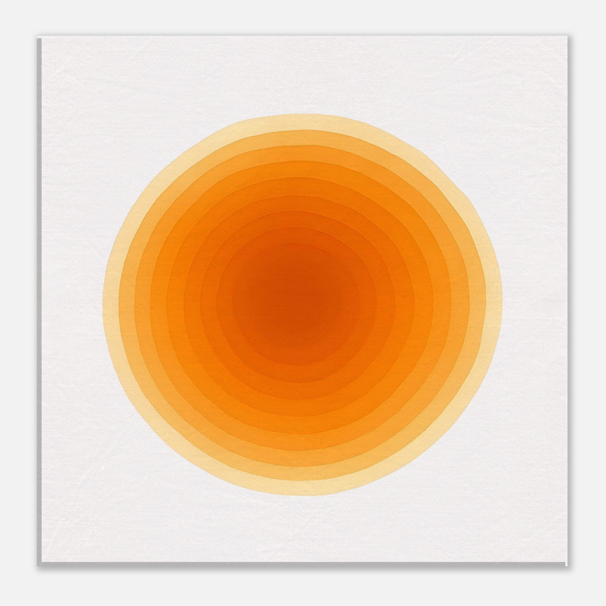 Solar Bloom - Radiant Orange Canvas - Abstract Watercolor Spiral Art Print - Slim Canvas - Wall Art 40x40 cm 16x16″