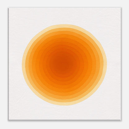 Solar Bloom - Radiant Orange Canvas - Abstract Watercolor Spiral Art Print - Slim Canvas - Wall Art 40x40 cm 16x16″