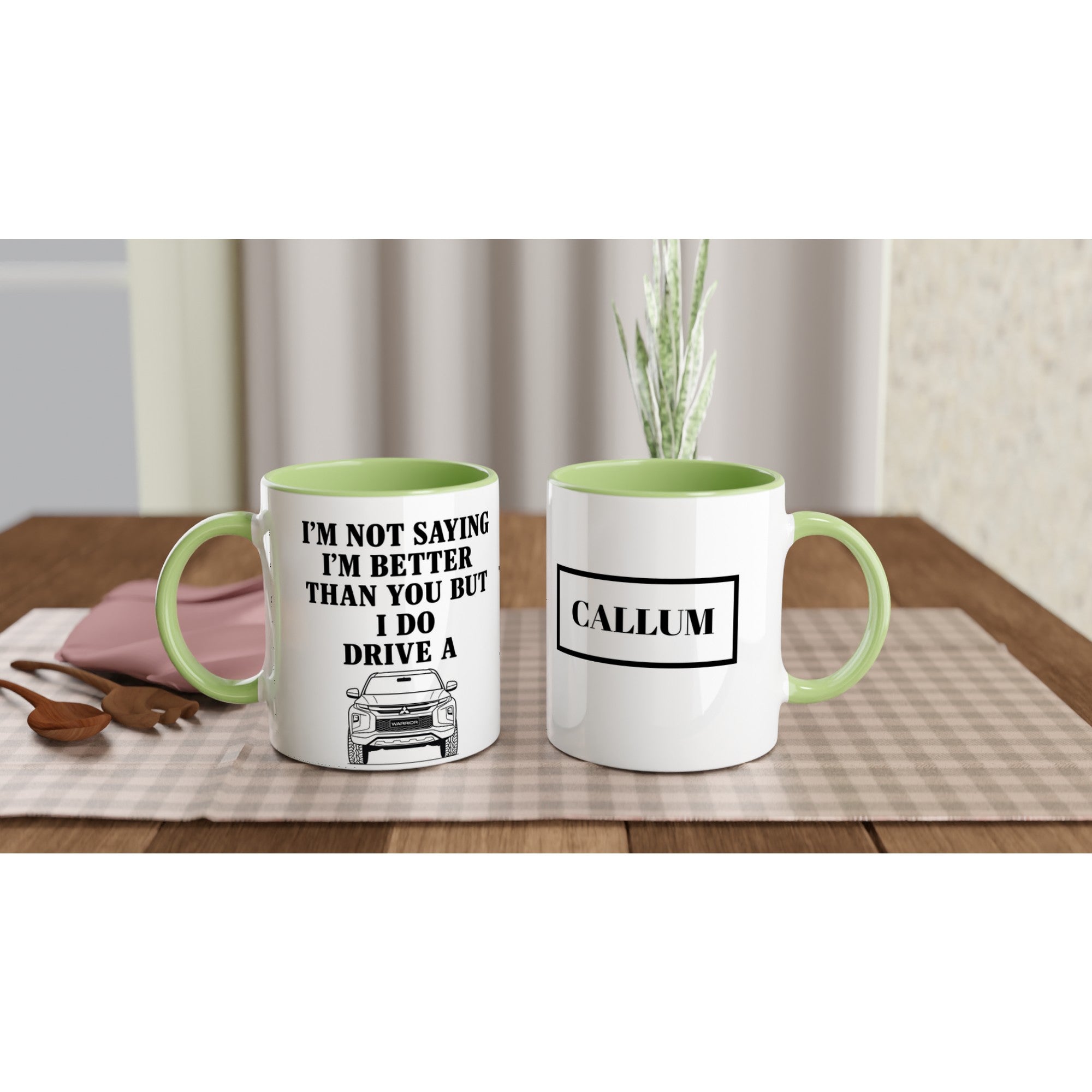 Personalized Mitsubishi Warrior Mug - 11oz Car Lover Gift - Custom Colors &amp; Design