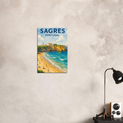 Sagres Portugal Beach Art Print – Coastal Watercolor Poster, Unframed Travel Wall Art in A3/A4 Sizes 40x60 cm 16x24″