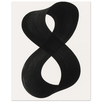 Infinity Abstract Brushstroke Art Print - Modern Minimalist Poster in Pink, Blue, Ochre, Black 40x50 cm 16x20″ Black