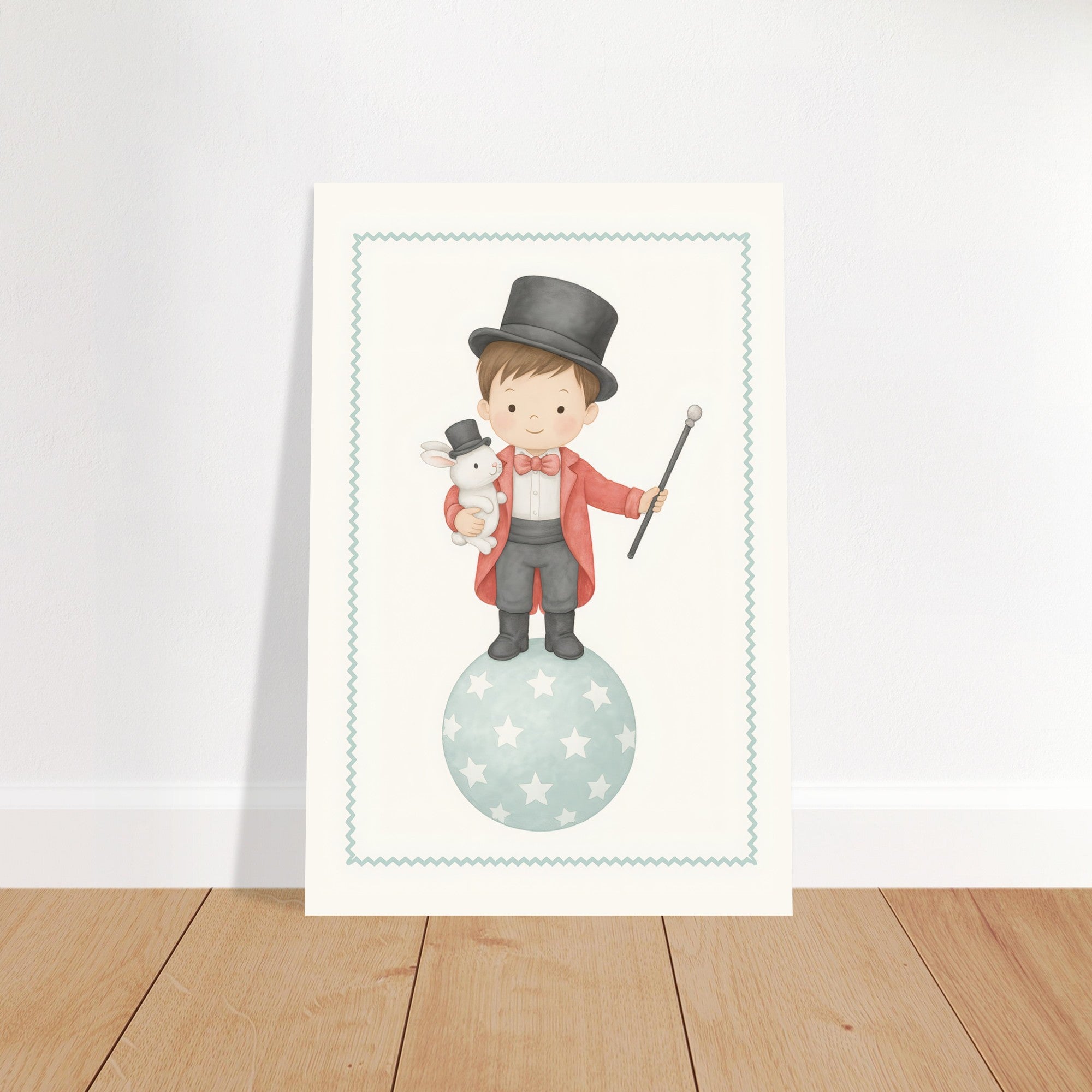 Circus Boy Poster Print - Classic Matte Art for Kids Nursery - Fun &amp; Whimsical Decor Print 60x90 cm 24x36″