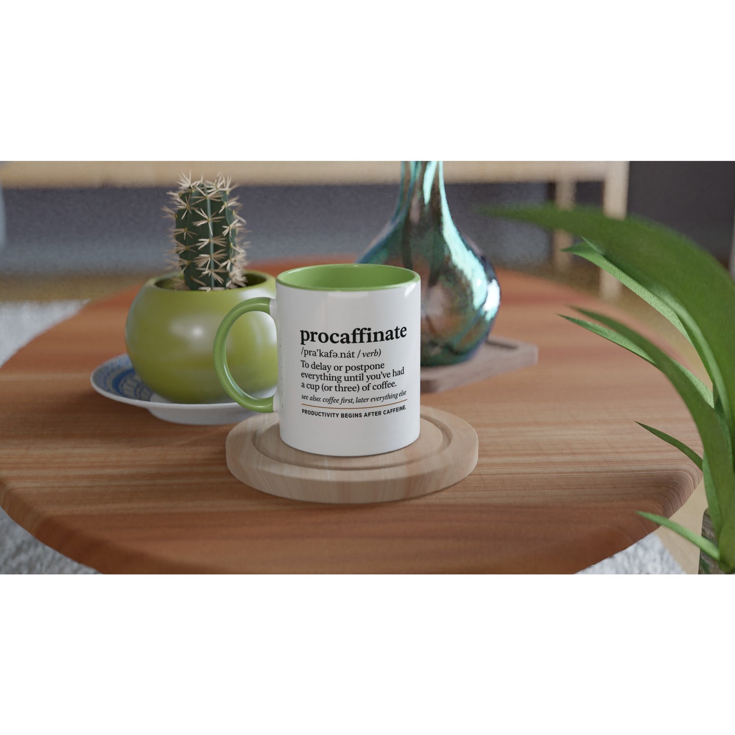 Procaffinate Mug - Funny Coffee Cup - Ceramic 11oz for Coffee Lovers - Gift for Caffeine Addicts