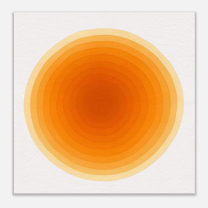 Solar Bloom - Radiant Orange Canvas - Abstract Watercolor Spiral Art Print - Slim Canvas - Wall Art 60x60 cm 24x24″