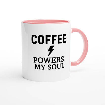 Coffee Powers My Soul Mug - Handmade Ceramic Cup - Perfect Gift for Coffee Lovers