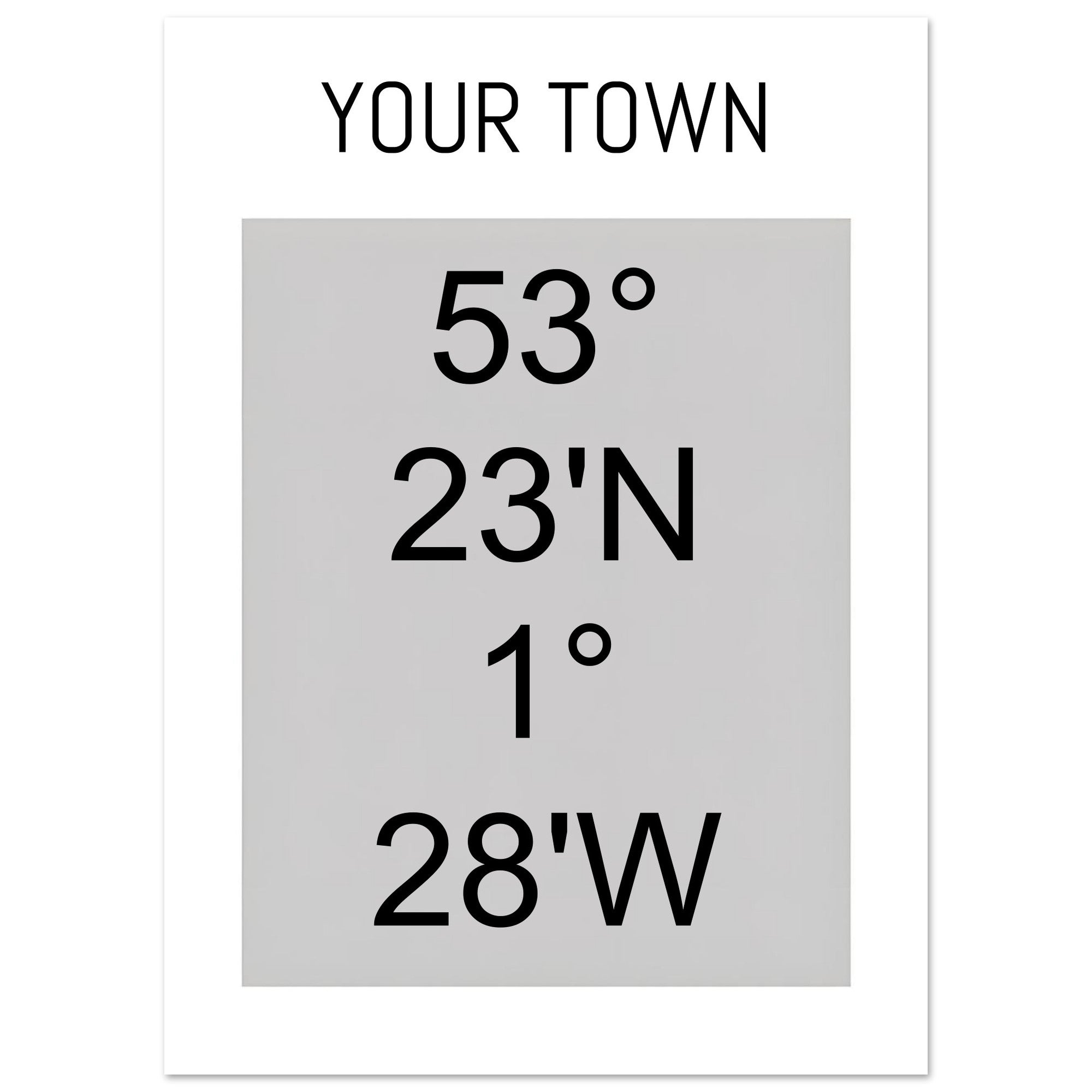 Personalized Map or Custom Location Coordinates Poster Print | Minimalist Unframed Wall Art Decor A3 A4 A5 13x18 cm 5x7″ Black and Grey