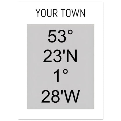 Personalized Map or Custom Location Coordinates Poster Print | Minimalist Unframed Wall Art Decor A3 A4 A5 13x18 cm 5x7″ Black and Grey
