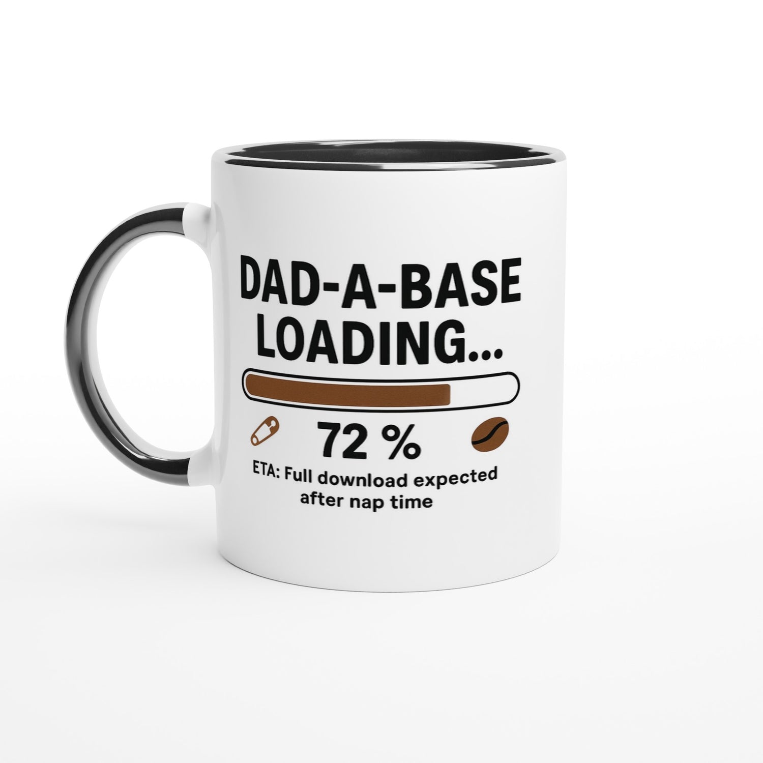 Funny Dad Mug | Dad-A-Base Loading... ETA Full Download After Nap Time | DBA Cup | Gift for IT Engineers &amp; Project Managers Ceramic Black