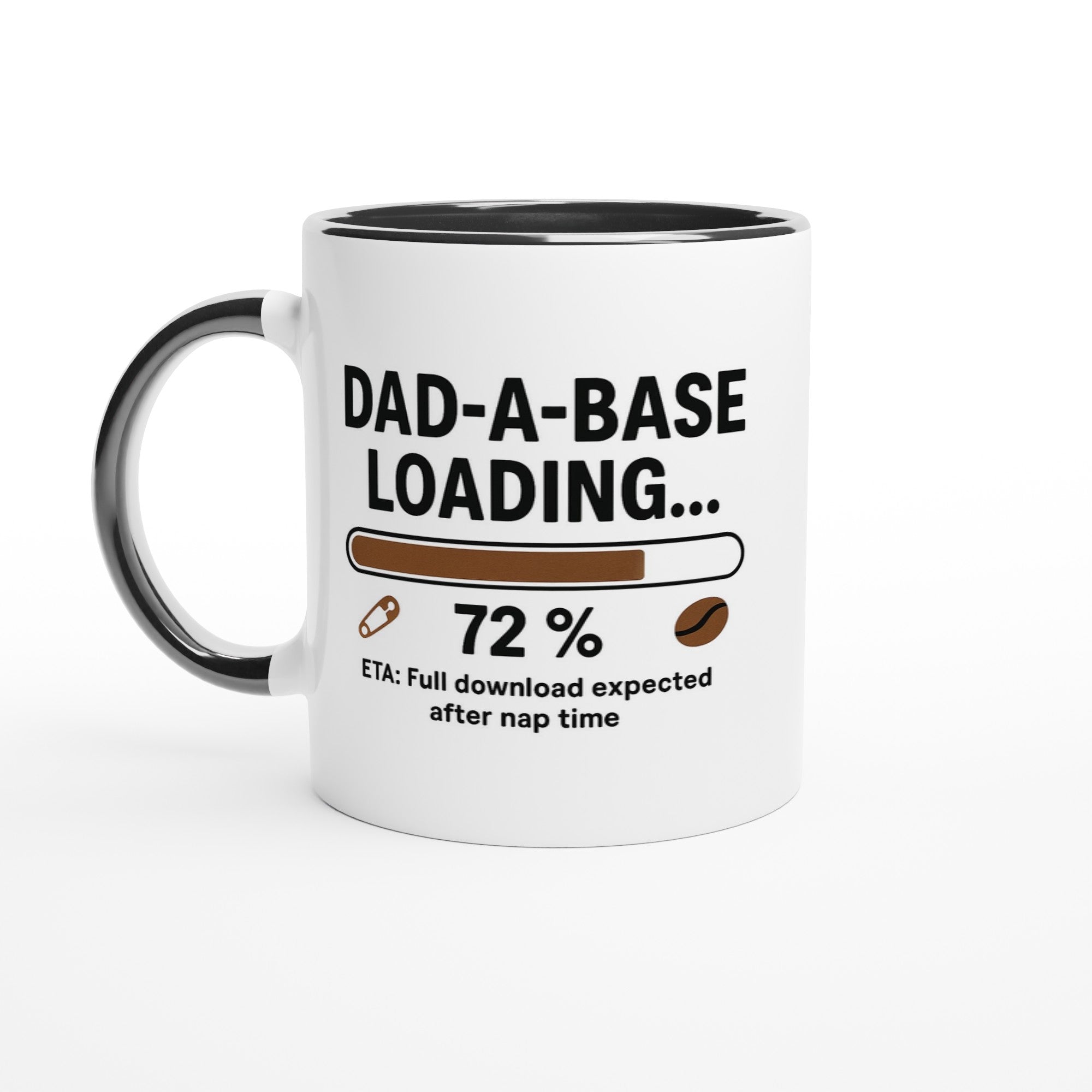 Funny Dad Mug | Dad-A-Base Loading... ETA Full Download After Nap Time | DBA Cup | Gift for IT Engineers &amp; Project Managers Ceramic Black