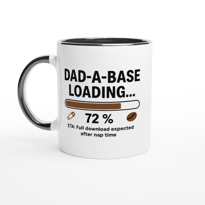 Funny Dad Mug | Dad-A-Base Loading... ETA Full Download After Nap Time | DBA Cup | Gift for IT Engineers &amp; Project Managers Ceramic Black