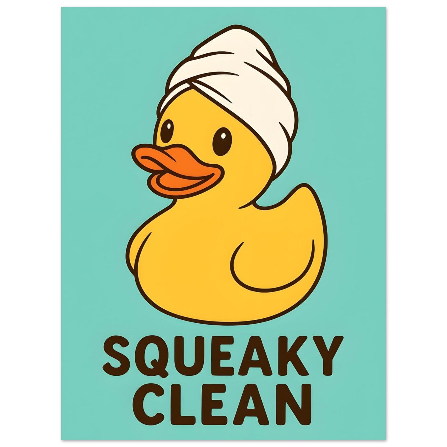 Squeaky Clean Poster - Fun Bathroom Art - Perfect for Home Decor 60x80 cm 24x32″ Green
