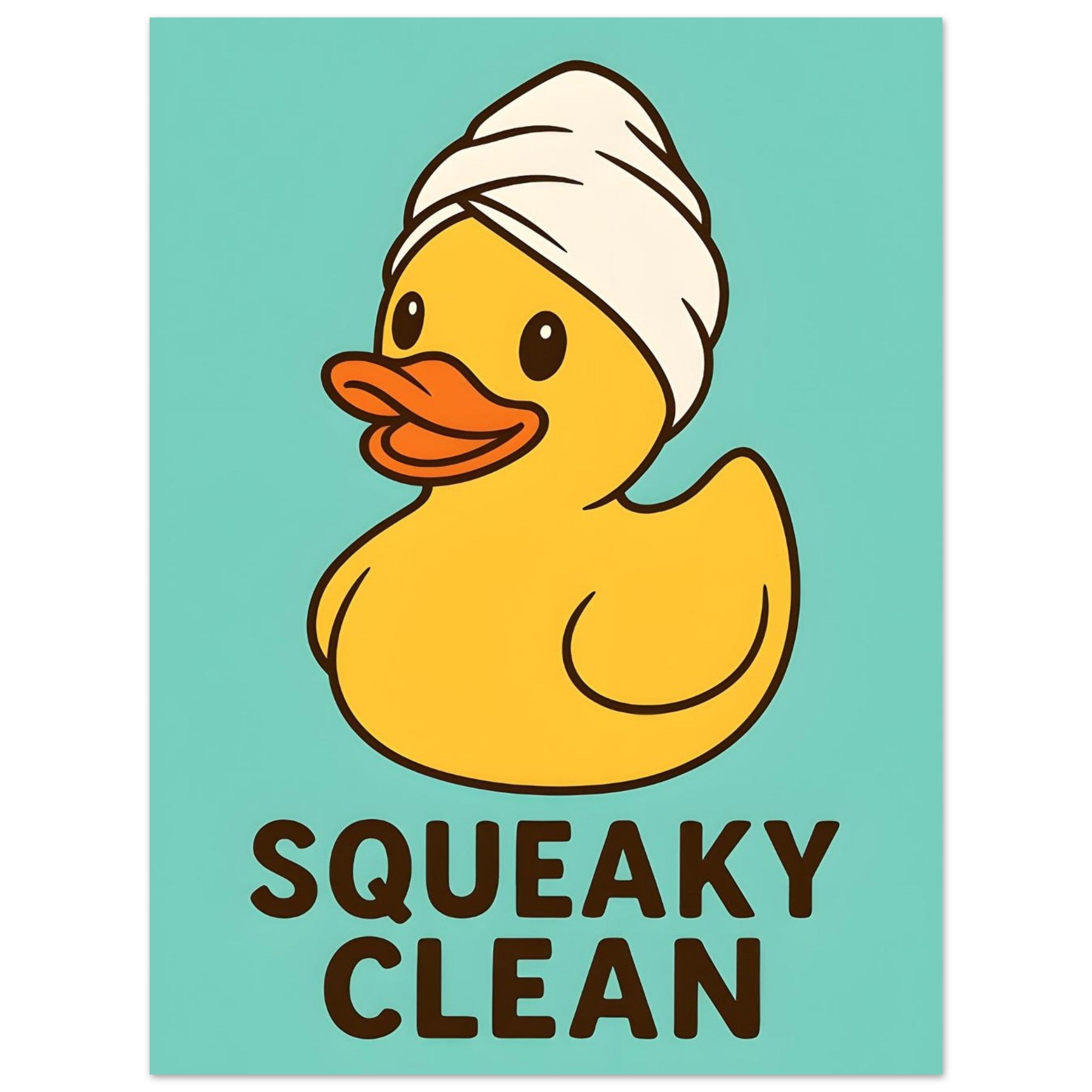 Squeaky Clean Poster - Fun Bathroom Art - Perfect for Home Decor 60x80 cm 24x32″ Green