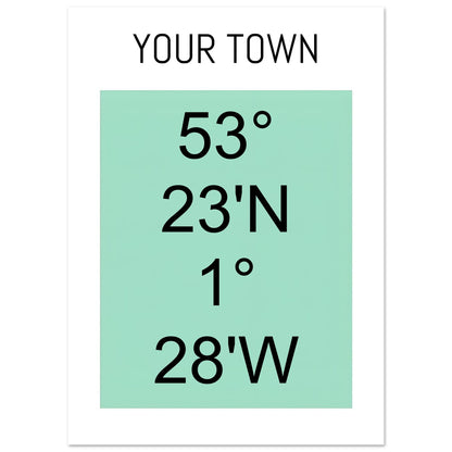 Personalized Map or Custom Location Coordinates Poster Print | Minimalist Unframed Wall Art Decor A3 A4 A5